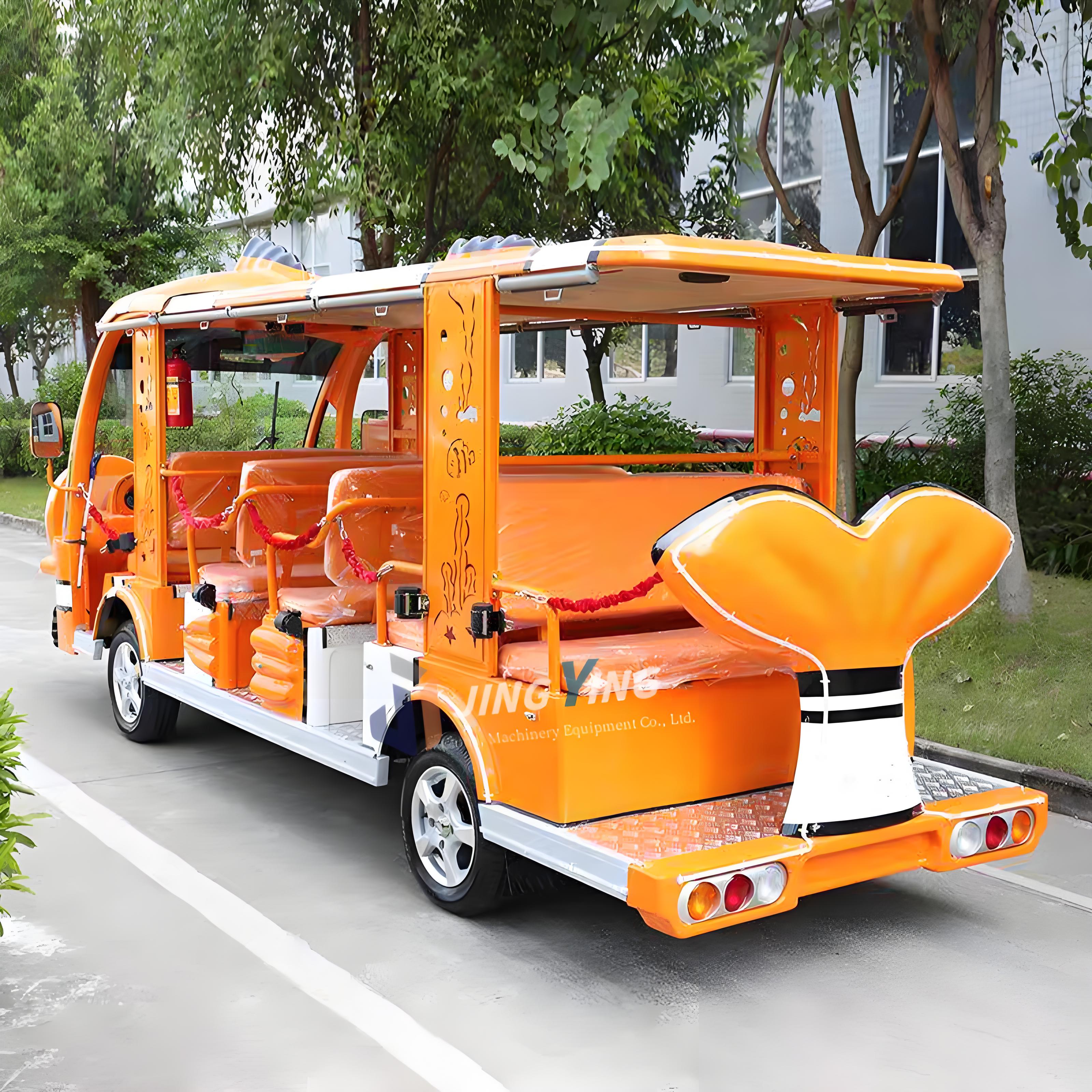 High Quality Fully Enclosed Large Cartoon Bus Electric Shuttle for Tourist Sightseeing City School Zoo Special Transportation