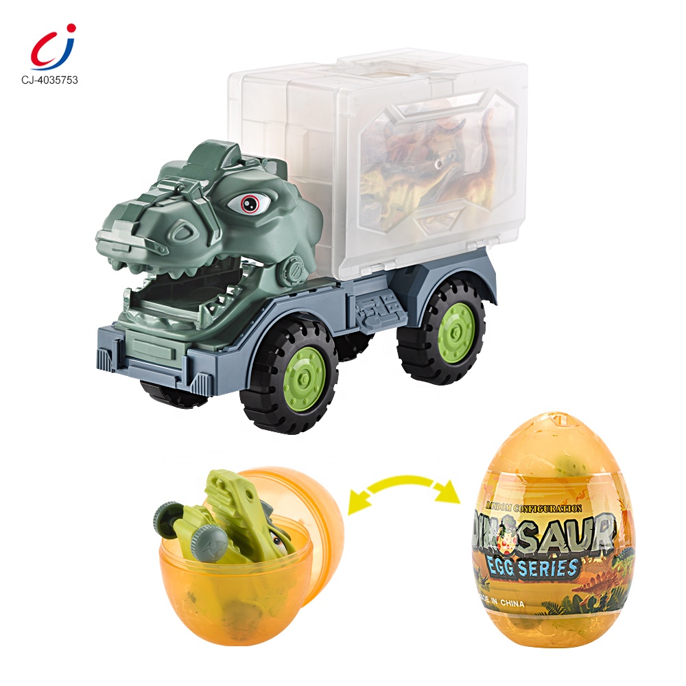 Chengji Truck Toys Organizer Storage Kids Simulation Cartoon Dinosaur Egg Sliding Dinosaur Truck Transport Car Carrier Toy