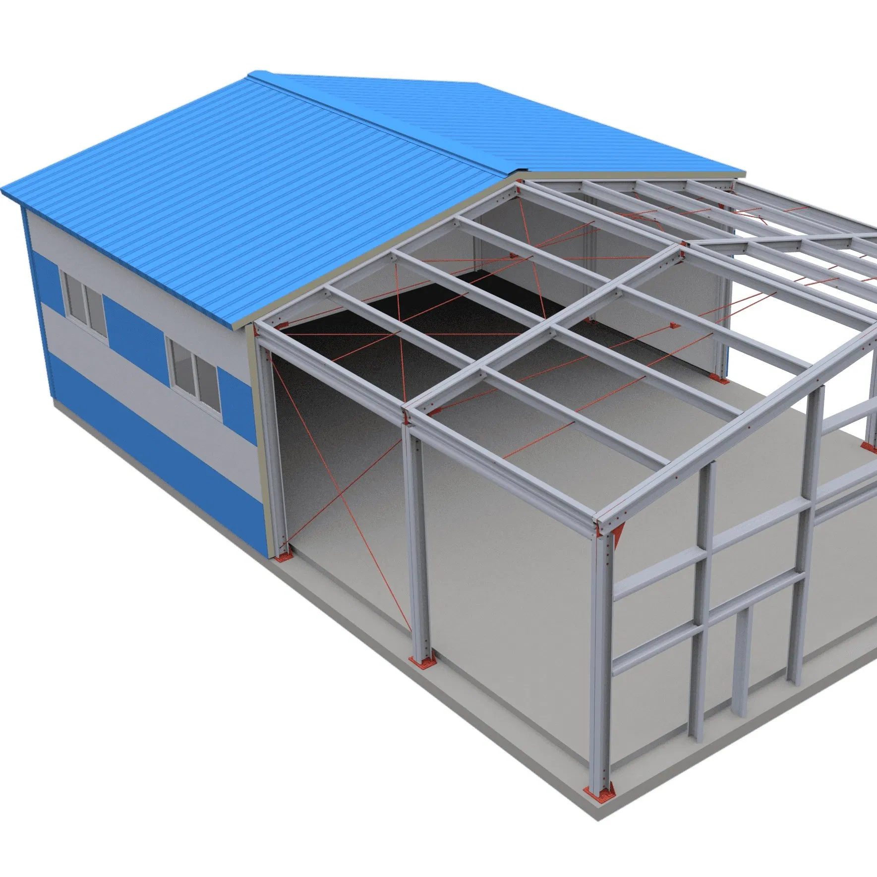 Automated Steel Structures Buildings Warehouse for Robotics Integration