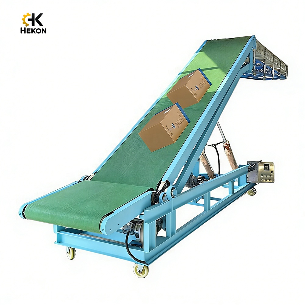 HEKON Automated Movable Container Truck Belt Loading and Unloading Extendable Roller Container Truck Conveyor