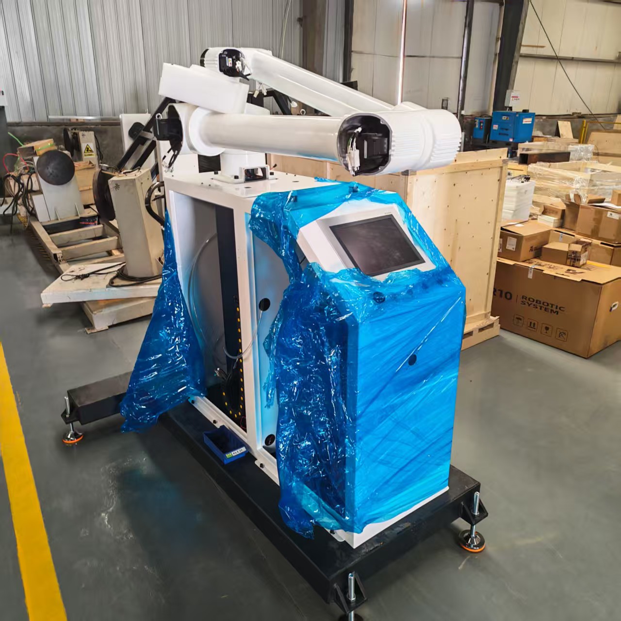 New 30KG Controlled Motorized Palletizing Robot Intelligent Robot Arm Palletizer Stacker With Conveyor