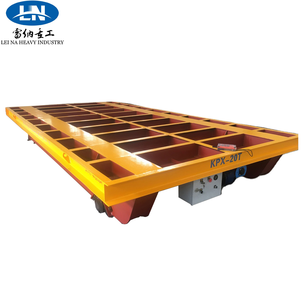 New Battery Powered Platform Cargo Transfer Cart on Rail for Warehouse and Manufacturing Plant Use