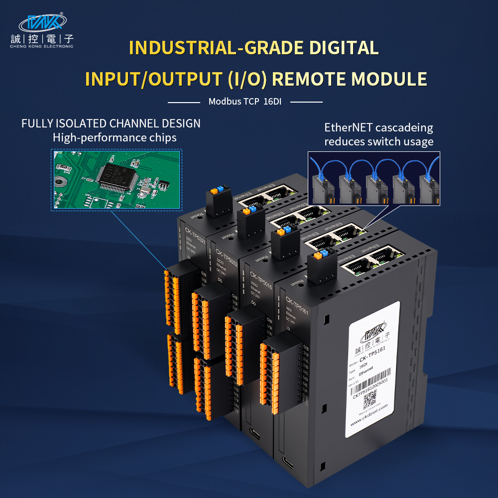 Industrial Automation Digital IO Module 16CH 24V High Speed EtherNET Modbus TCP RJ45 Link PLC Control Gateway