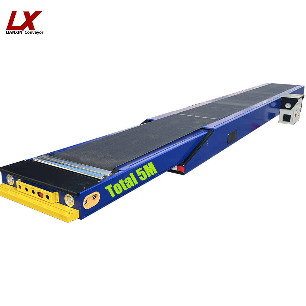 Lianxin Shipping Container Unloading Equipment Conveyor For Loading Bags Into Truck Bag Unloading Conveyor From Container