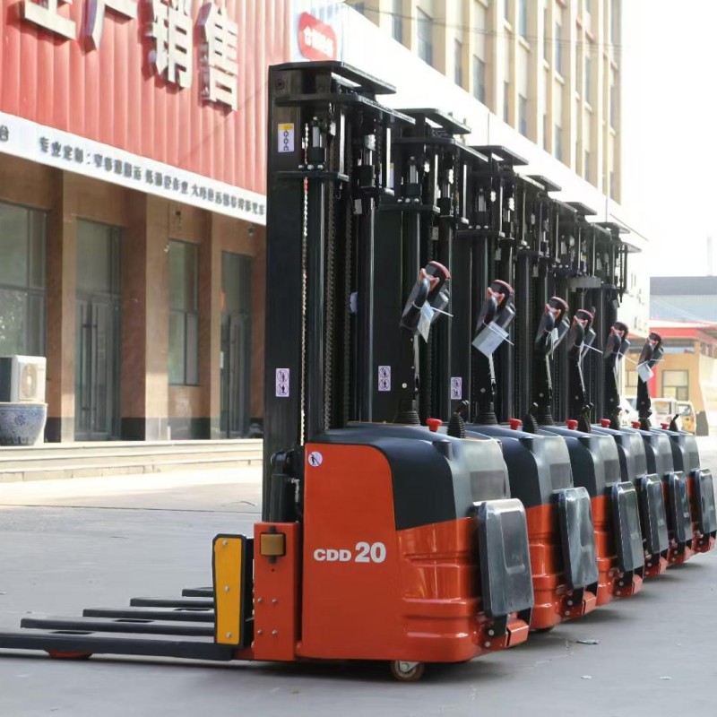 Warehouse/Construction Electric Cavalier Pallet Handcart - Cement Hauling Trolley with Dustbin Attachment