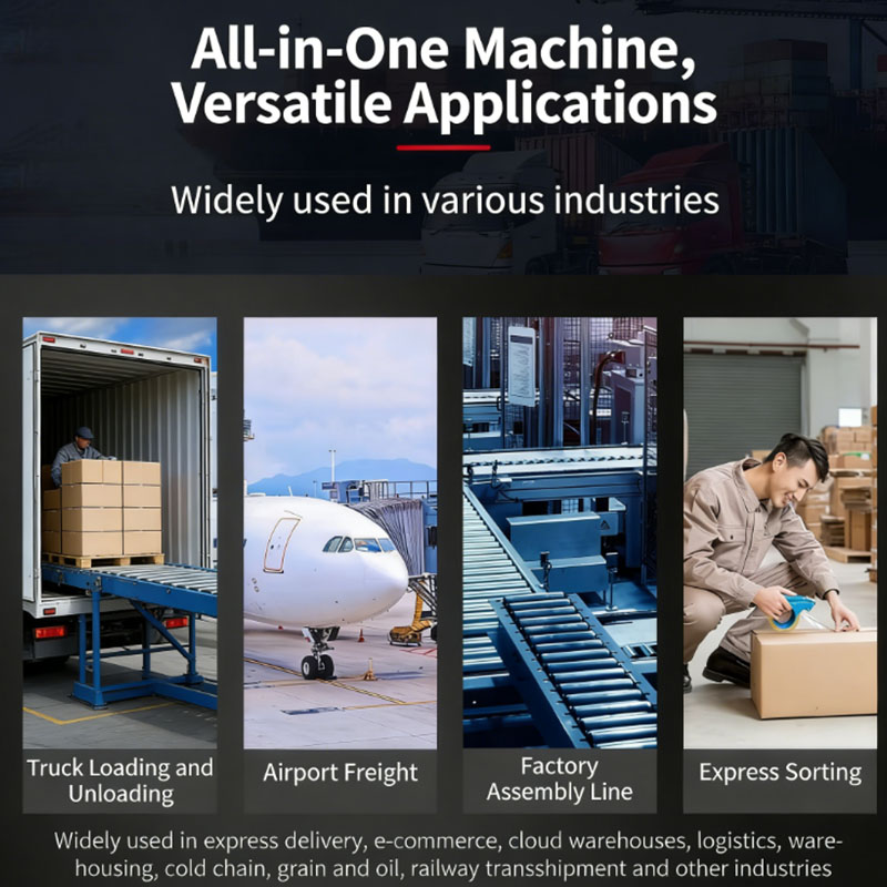 Extendable Roller Conveyor System Telescoping Flexible Conveyor Equipment Mobile Transfer Line Warehouse Loading Unloading