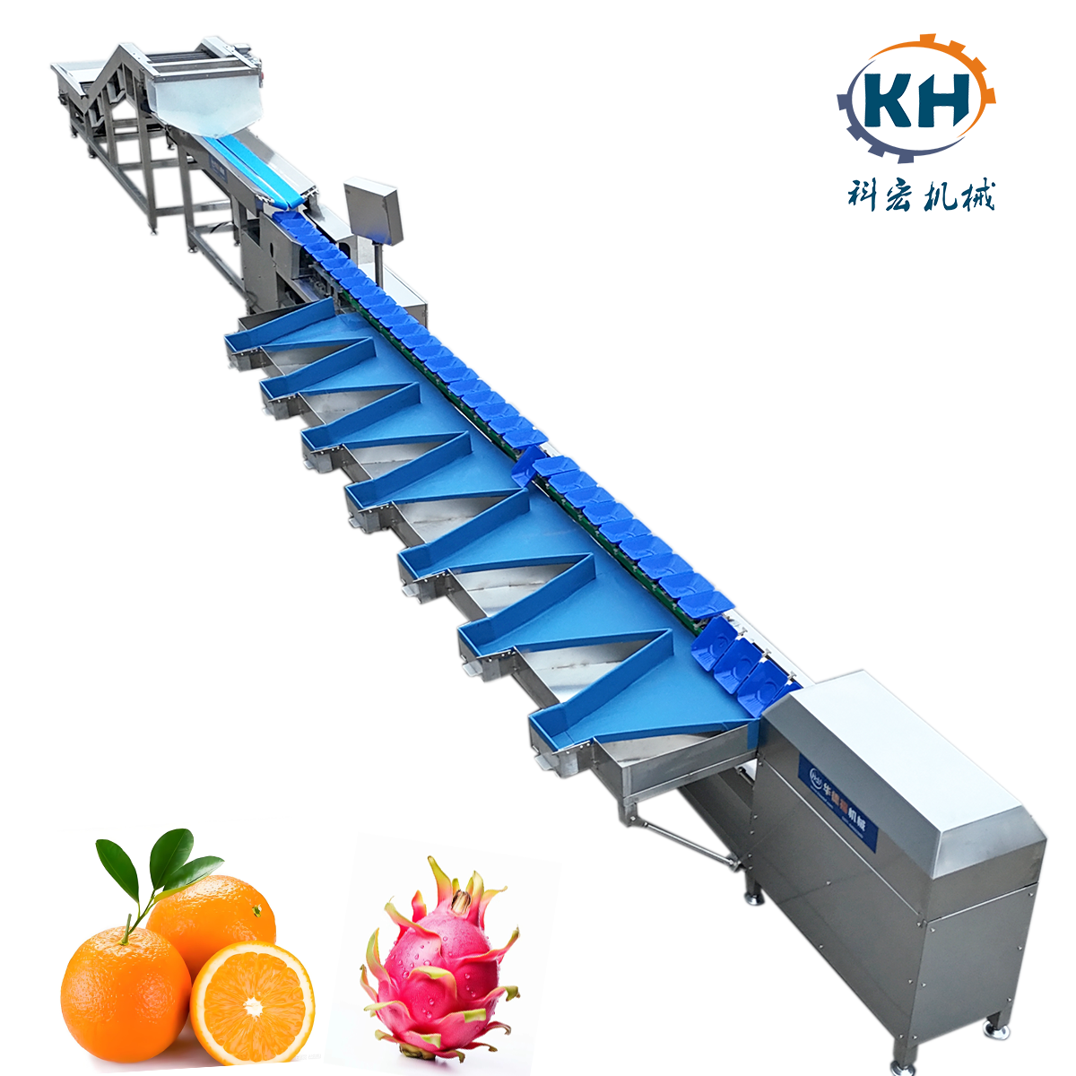Kehong KHLH-6J Intelligent Fruit Vegetable Grading Sorting Machine Sensor PLC Core Components Customized 3-18 Grades High