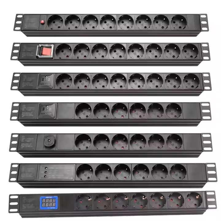 Power Distribution Equipment Unit 8 Way 16A EU Plug 19 Horizontal Aluminum Cabinet