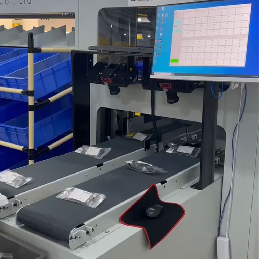 Automatic Parcel Sorter E-Commerce AGV Robot 3D Put Wall Sorting Machine With 2 Conveyor Belt for Logistic Order Fulfillment