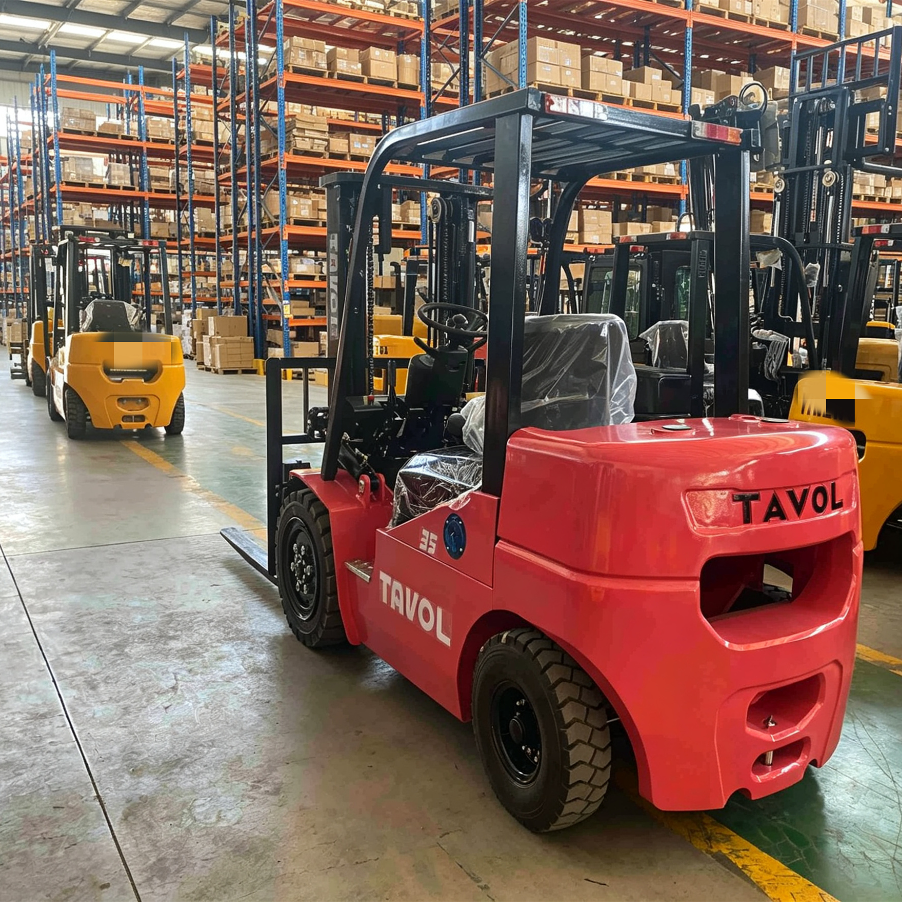 Heavy Duty 3Ton Electric Forklift Four Wheel Electric Forklift For Cargo Loading Unloading