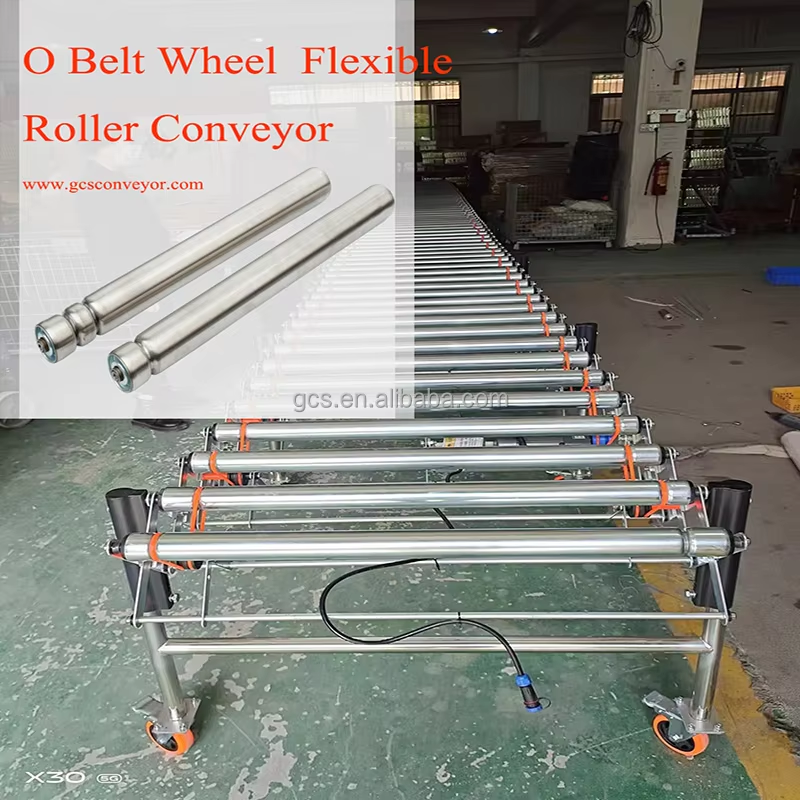 Motorized Flexible Automated Roller Conveyor Anti-Static ISO9001 Certified Customizable Size for Restaurant Loading Unloading