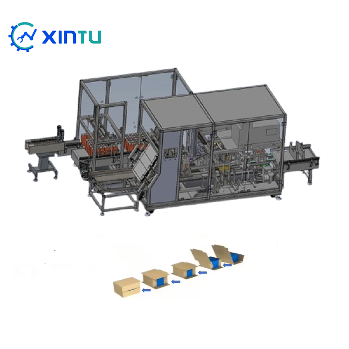 E-Commerce Logistics Wrap Around Box Packer | Parcel Box Automatic Packaging Machine PLC Control Food Grade High Productivity