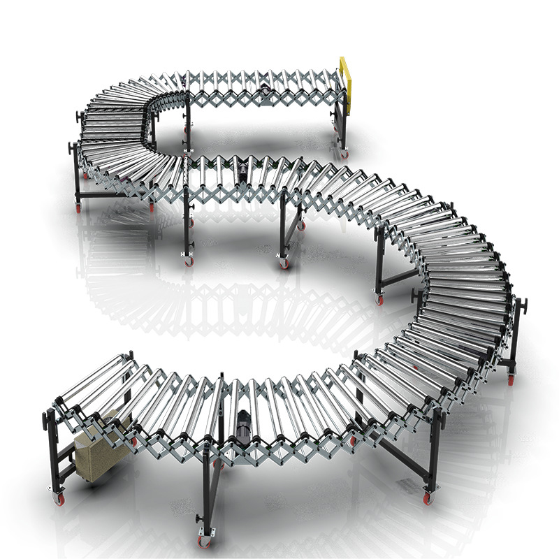 Warehouse Transportation Fully Automatic Steel Chain Distribution Machine Flexible Telescopic Conveyor for Assembly Line