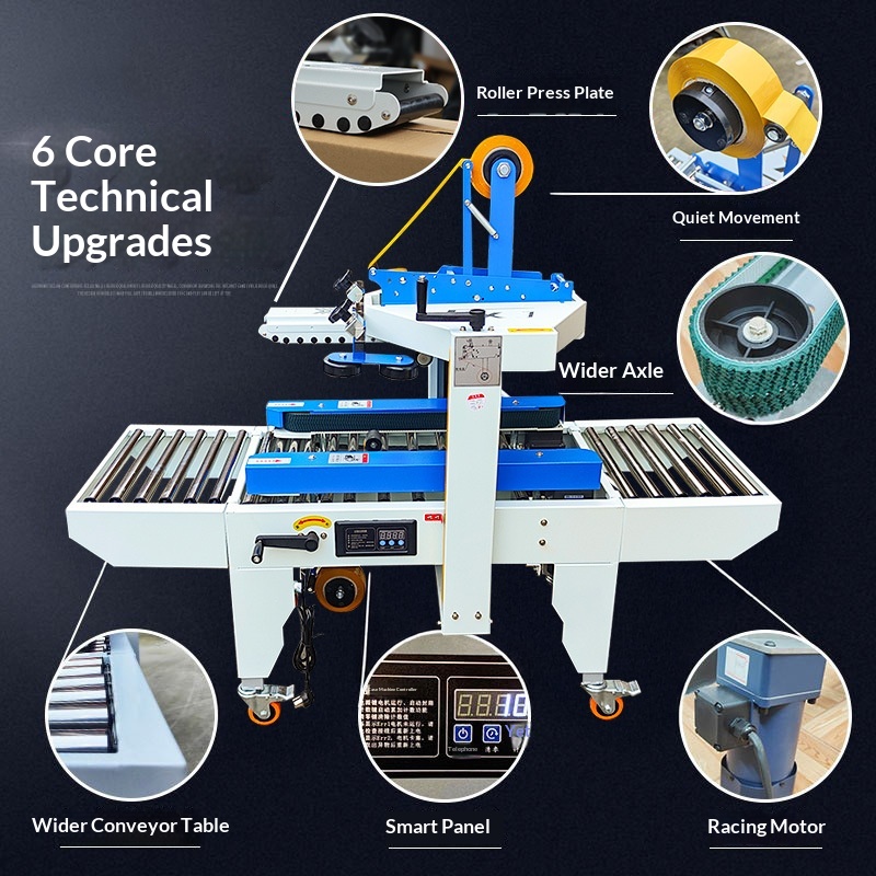 ZZY New Auto Express Packer Box Sealing Machine E-Commerce Cloud Warehouse Integrated Tape Carton Packaging Equipment 220V