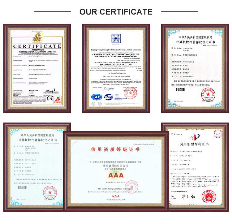 Dimension Weighing Scanning System Parcel Sorting Machines Cross Belt Sorter