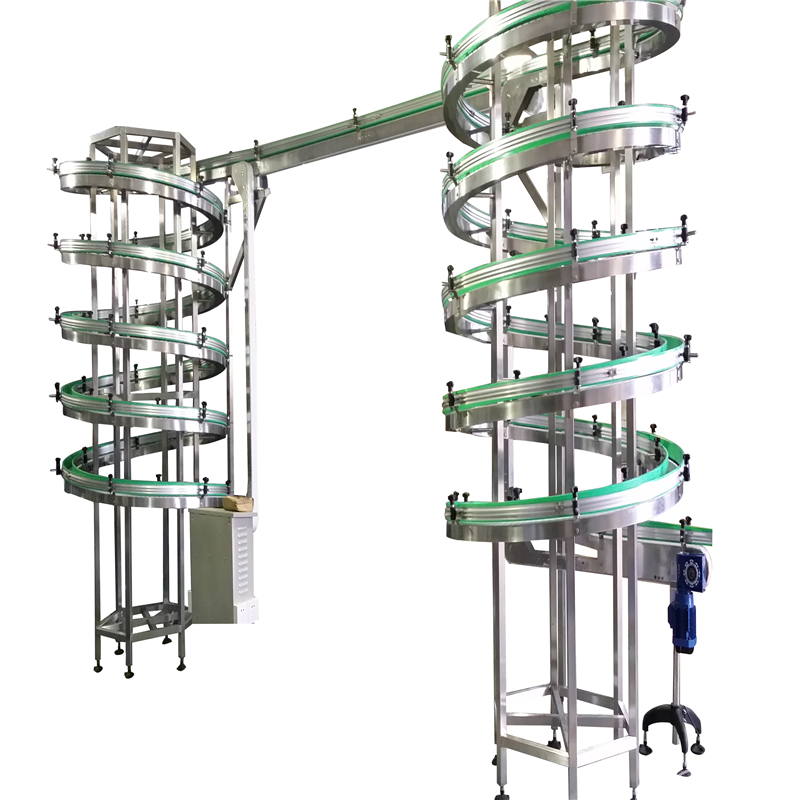 Modular Spiral Conveyor System for Efficient Vertical Material Flow in Warehouse and Processing Facilities