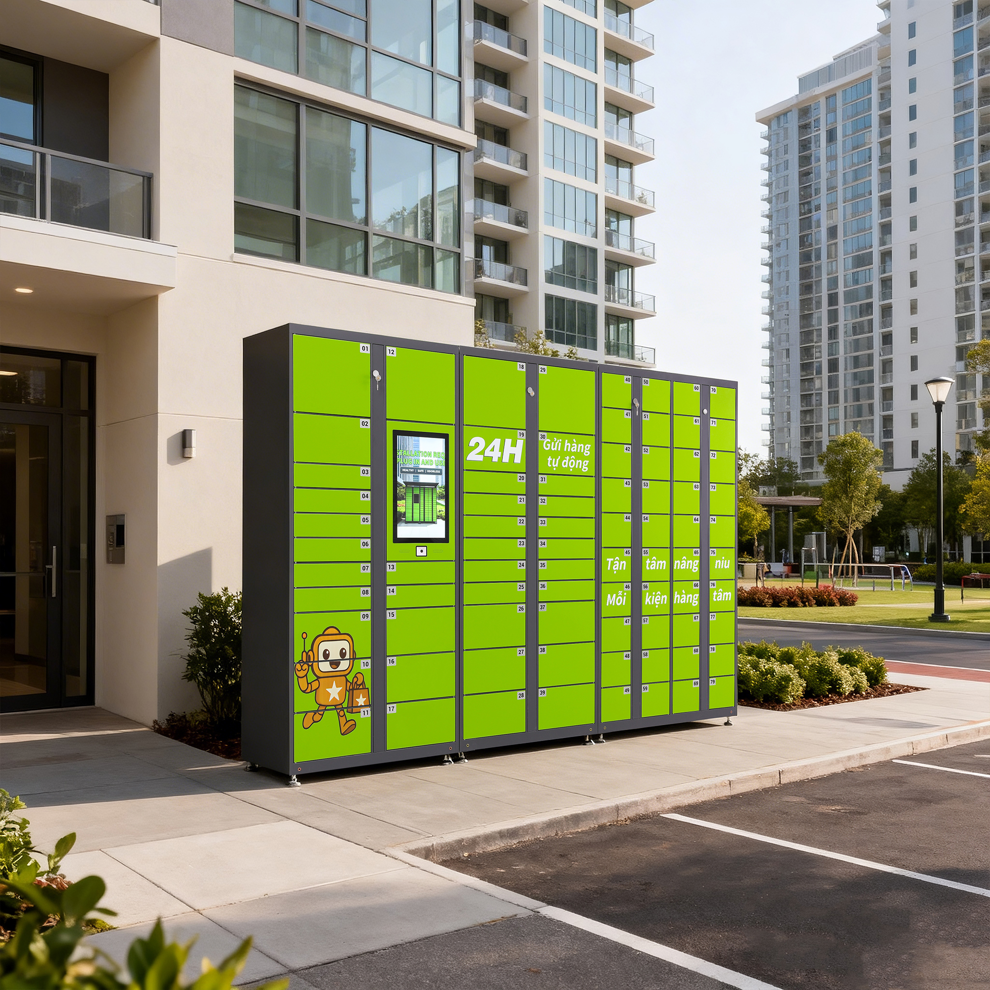 Customized Intelligent Express Cabinet Smart Parcel Locker With Touch Screen For Self Pick Up Delivery Express