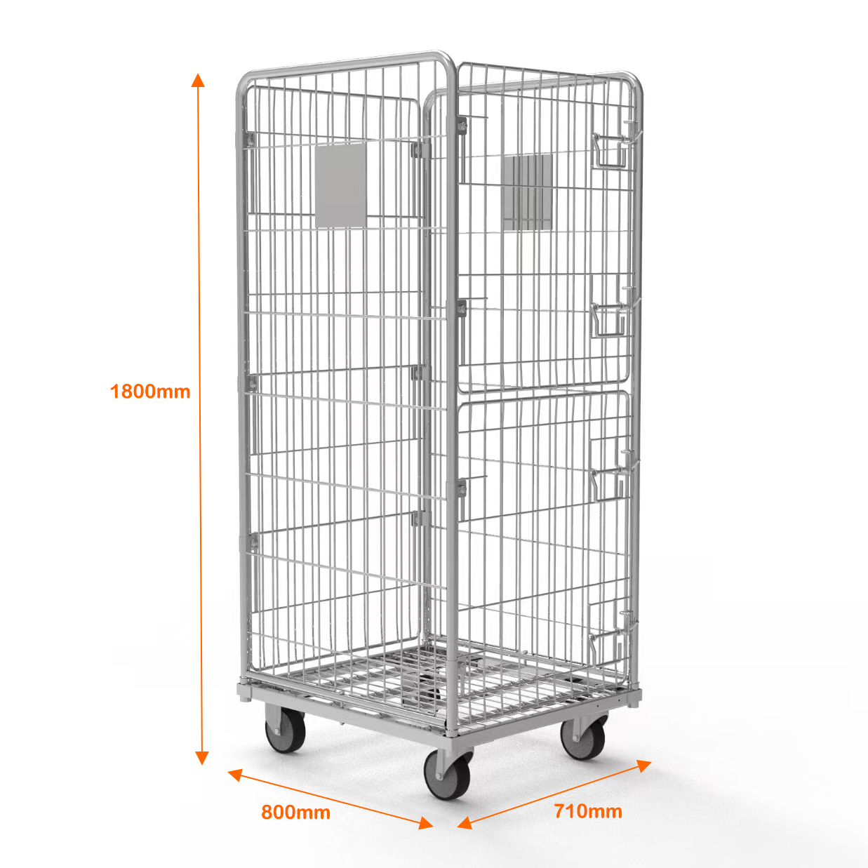 Laundry Roll Cage L710xD800xH1800mm Galvanized Logistic Roll Container Trolley For Linen Laundry Service Cargo&amp;Storage Equipment