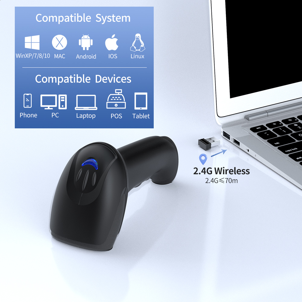 Xincode Barcode Scanner Factory Long Wireless Blue-tooth 1D 2D Qr Bar Code Reader Mobile Handheld Inventory Logistics Scanners