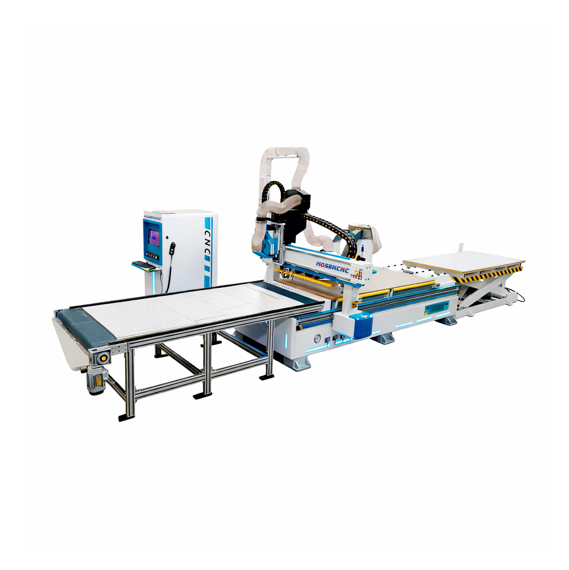 Jinan Mosencnc Fully Automatic CNC Router Production Line Integrated Loading &amp; Unloading System For High-Volume Processing