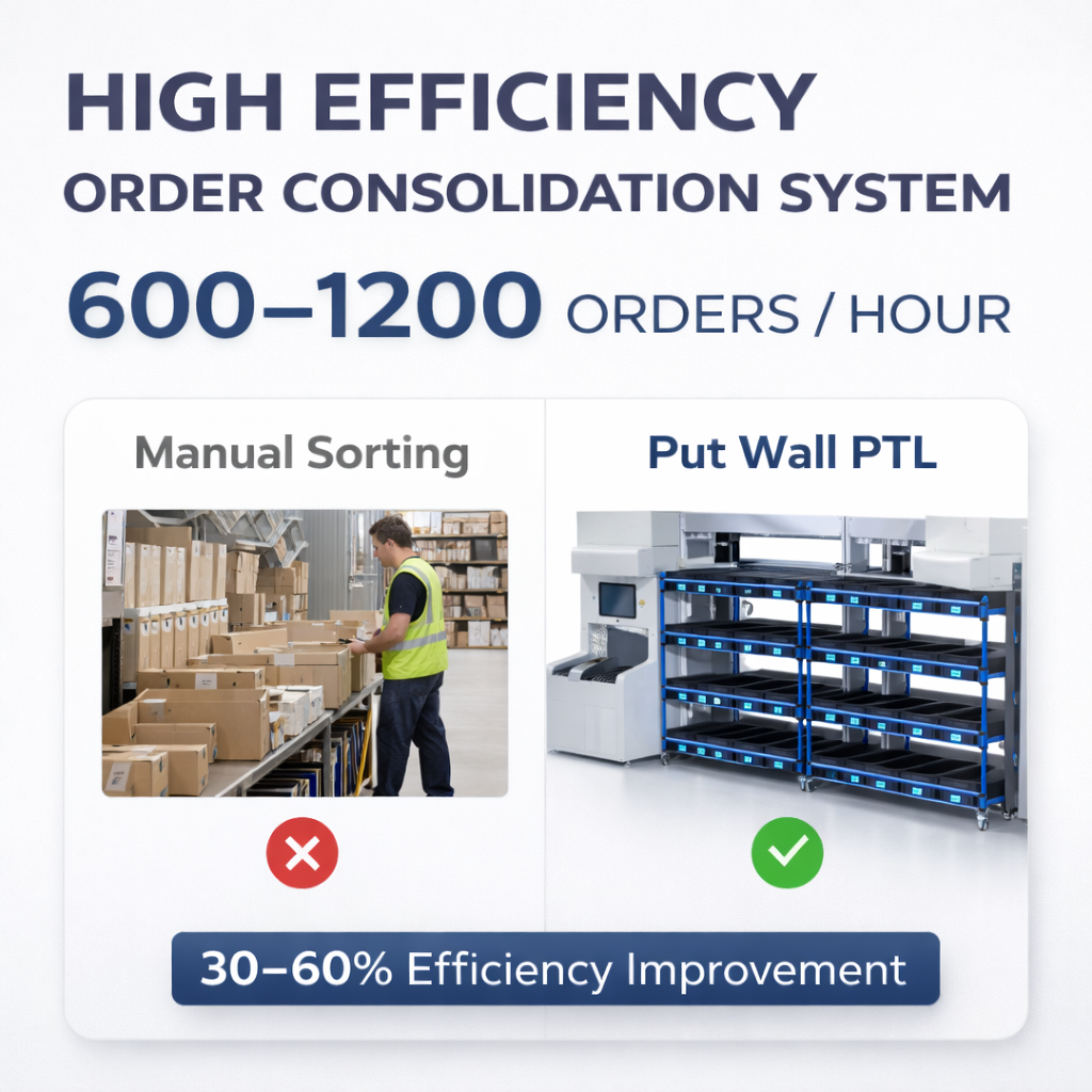2025 AI-Vision 3D Put Wall Sorting Robot System | High-Precision Autonomous Order Consolidation Sorter for E-commerce &amp; 3PL