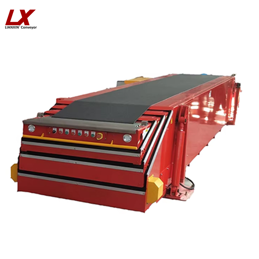 Telescopic Conveyor for Warehouse Transfer Equipment and Cargo Transfer System with Material Handling and Caster Conveyor