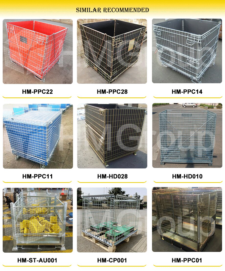 Optimized Logistics Turnover Easy Maneuvering Steel Structure Collapsible Roller Metal Container