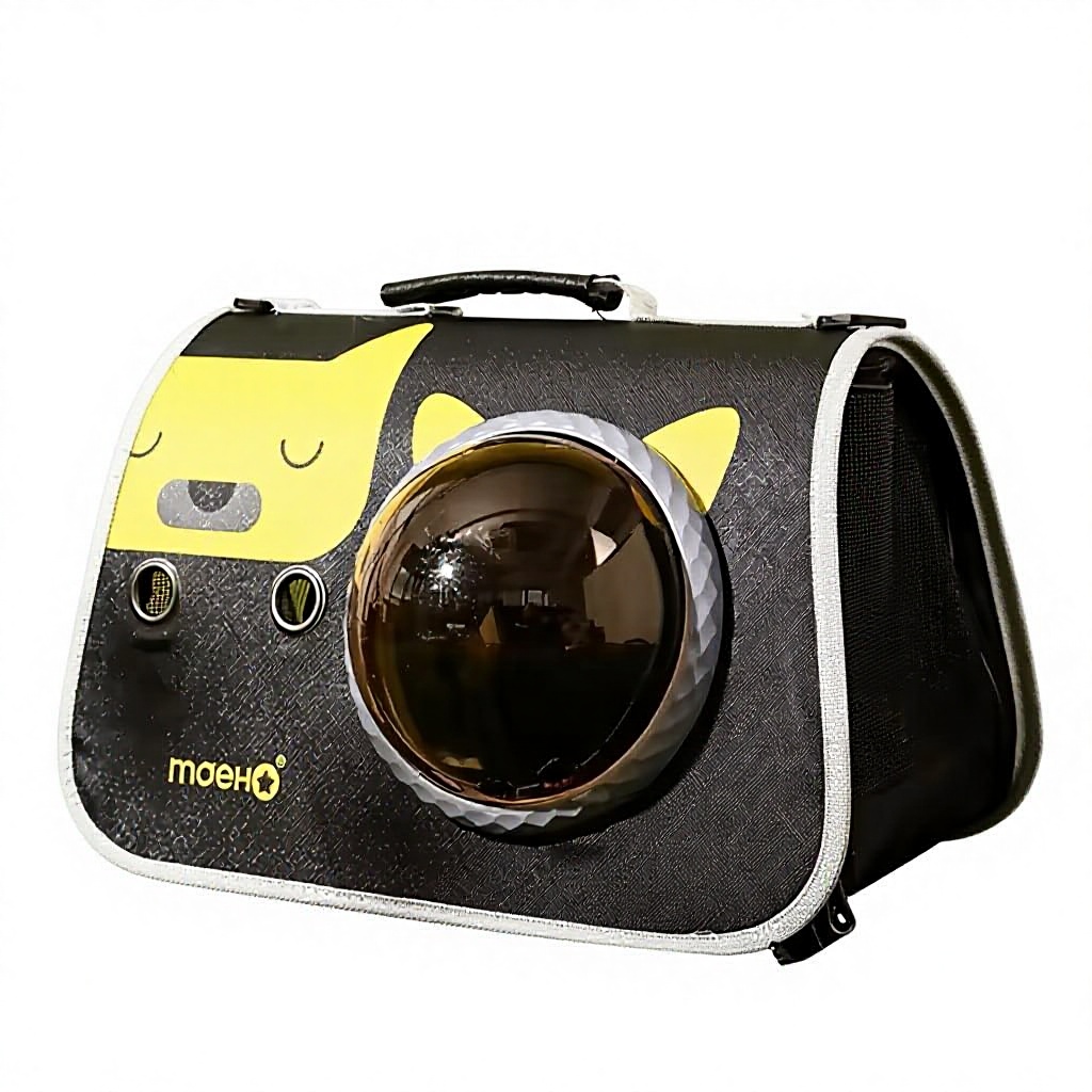 Bulk Order Pet Carrier Backpack Foldable Cartoon Pattern Space Capsule Shape Stress Reducing Shower Window 3-Sided Ventilation
