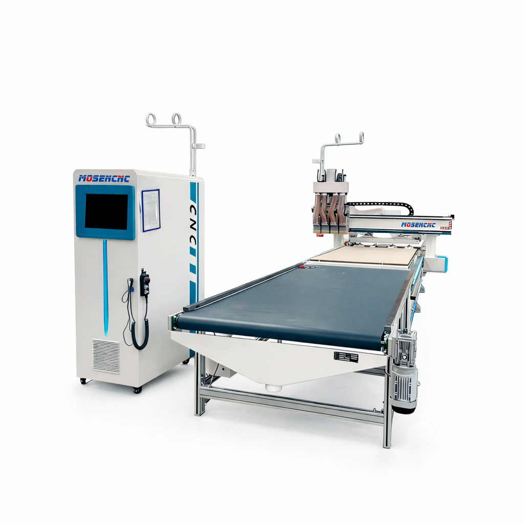 Jinan Mosencnc Fully Automatic CNC Router Production Line Integrated Loading &amp; Unloading System For High-Volume Processing