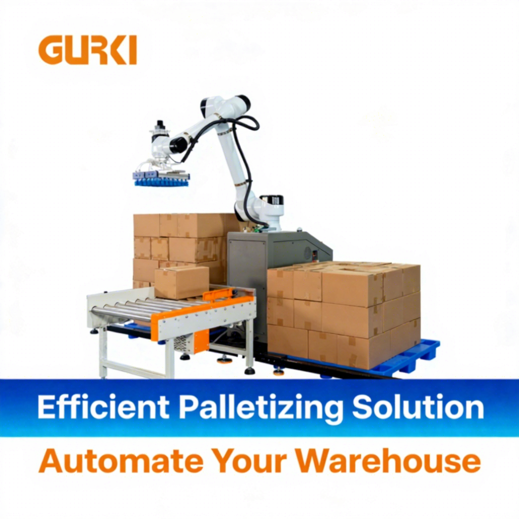 Gurki Automatic PLC High-Speed Stacking Robot System For Cartons Box Palletizer Machine