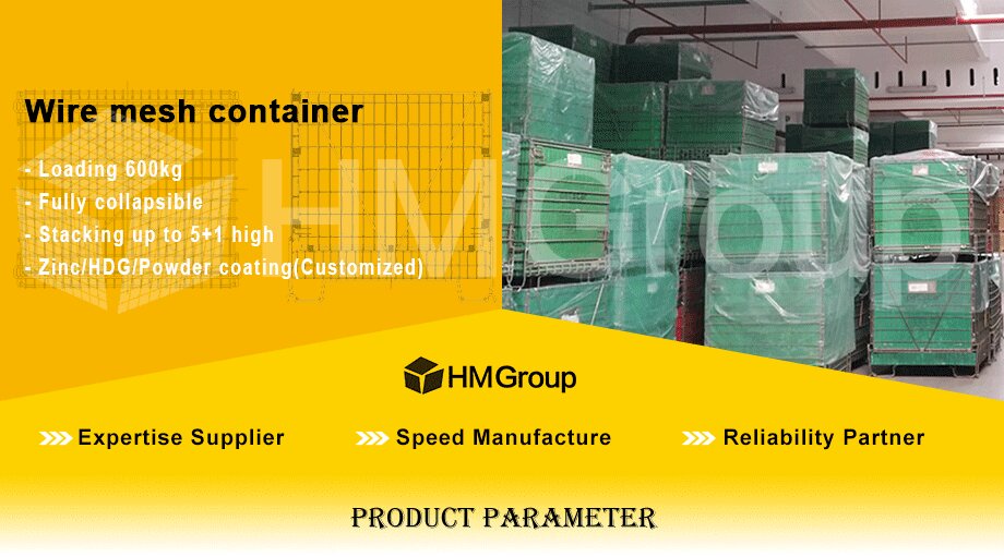 Optimized Logistics Turnover Easy Maneuvering Steel Structure Collapsible Roller Metal Container
