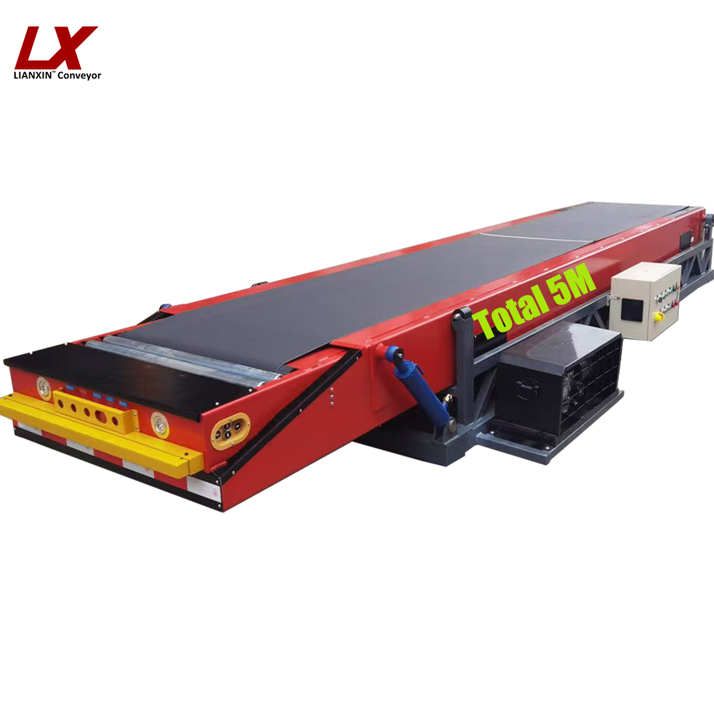 Lianxin Shipping Container Unloading Equipment Conveyor For Loading Bags Into Truck Bag Unloading Conveyor From Container