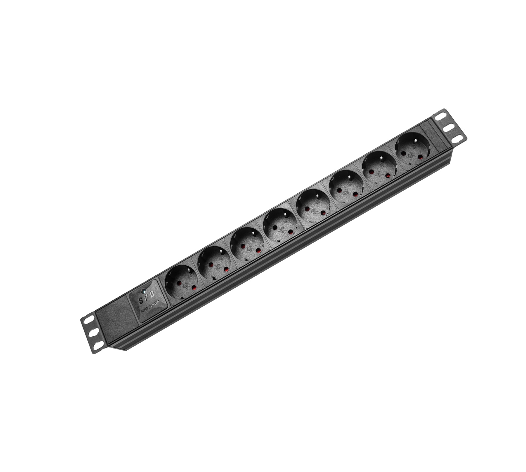 OEM Germany Schuko Sever PDU Power Distribution Equipment Unit 8 Way 16A EU Plug 19' Horizontal Aluminum Cabinet