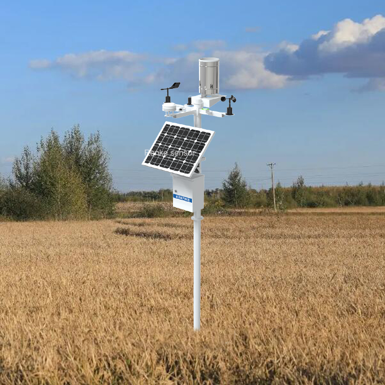 Professional Outdoor Solar Powered Climate Monitoring Station Agricultural Automatic Serial Weather Station RS485 With Sensors