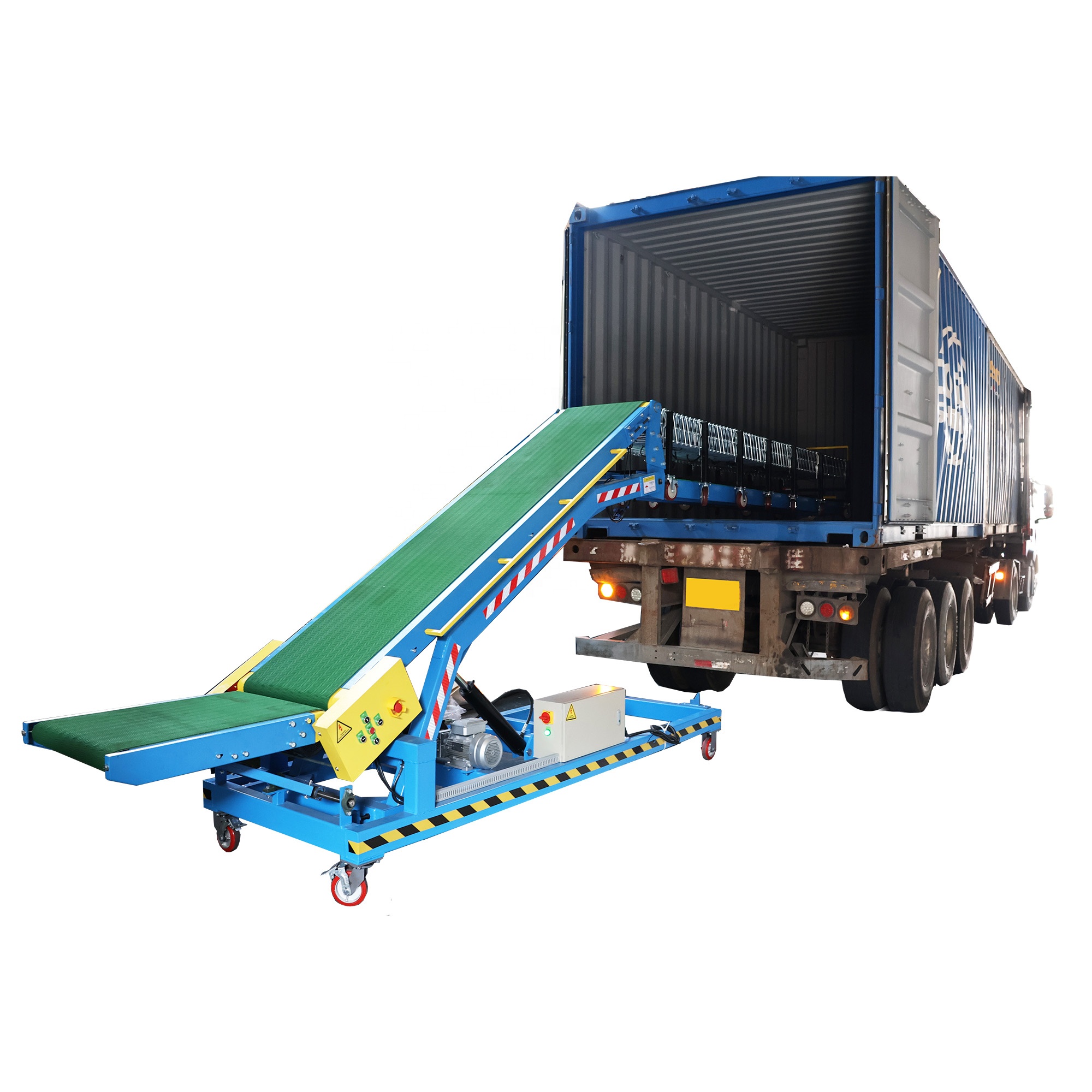Adjustable Speed Mobile Automatic Belt Conveyor For Truck Container Loading Unloading For Warehouses And Distribution