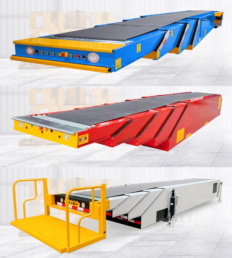 Mobile Transfer Container Retractable Belt Conveyor Adjustable Speed for Warehouse Truck Loading/Unloading Ramps