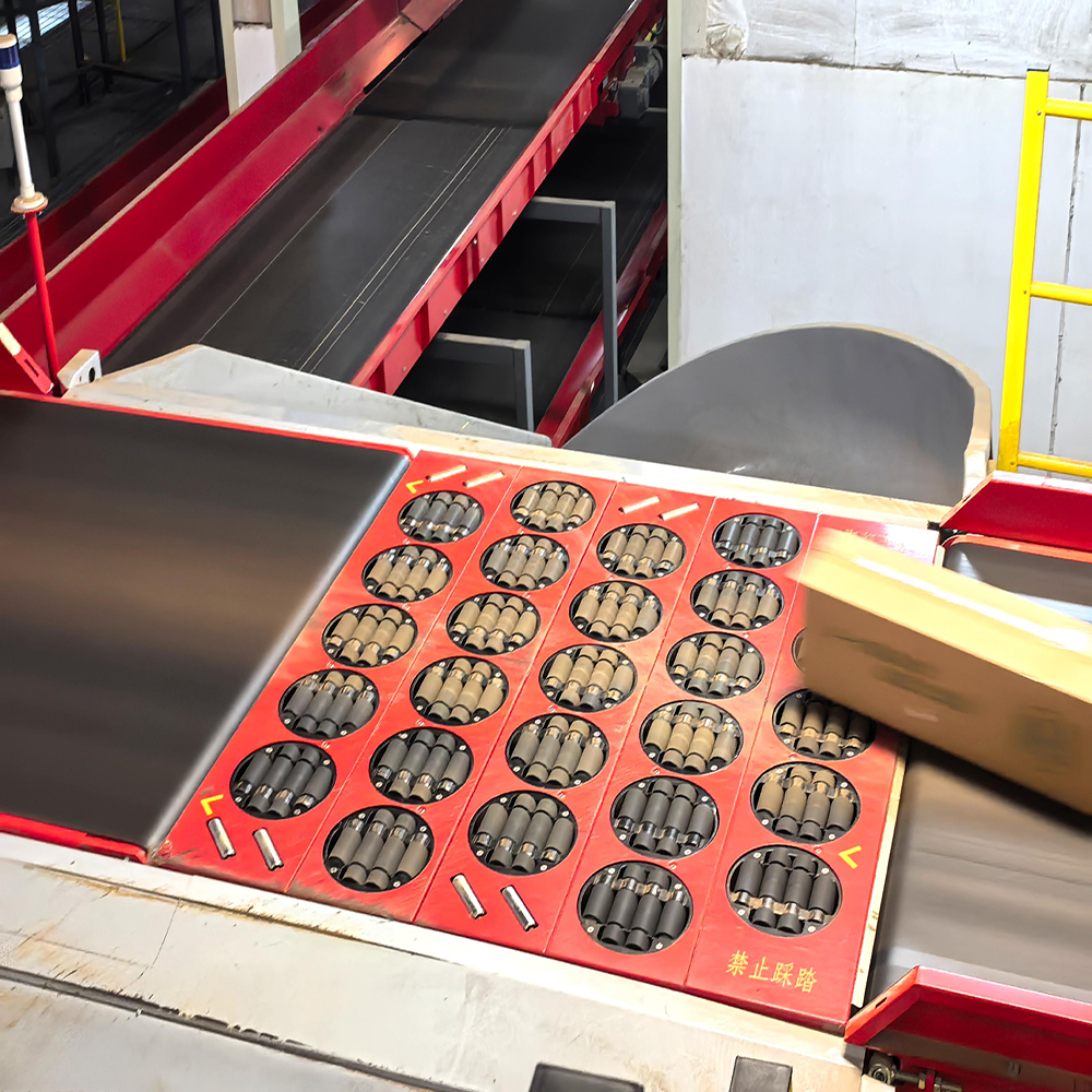 LUHUI Logistics Package Sorting Equipment 90 Degree Electric Sorter Wheel Sorting Parcel Handler Machine