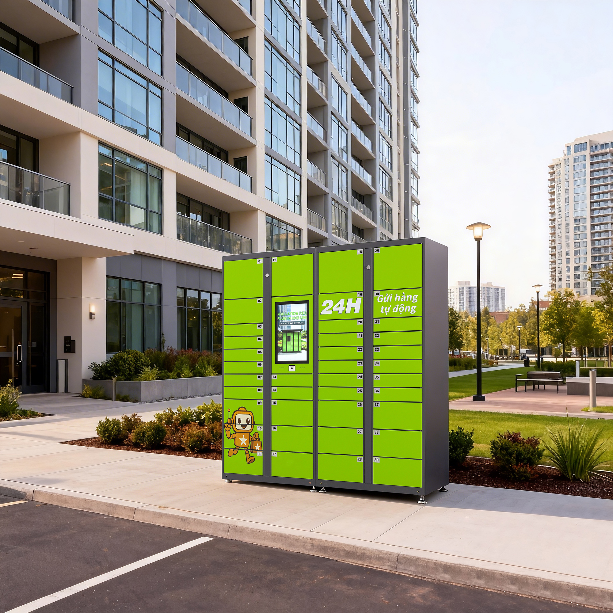 Customized Intelligent Express Cabinet Smart Parcel Locker With Touch Screen For Self Pick Up Delivery Express
