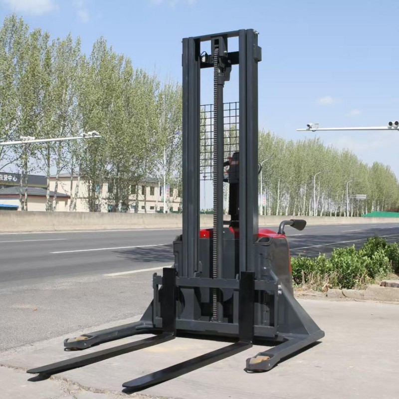 Warehouse/Construction Electric Cavalier Pallet Handcart - Cement Hauling Trolley with Dustbin Attachment