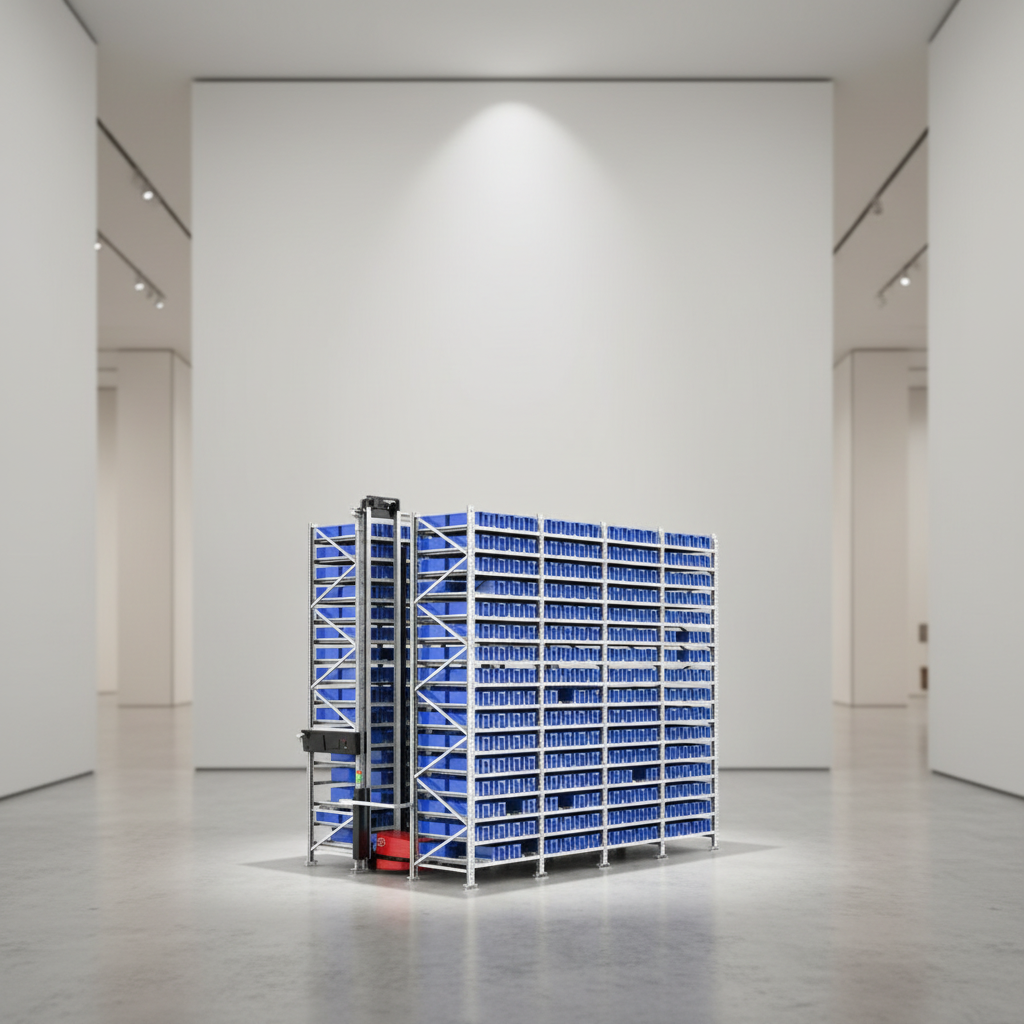 EP Miniload AS/RS Automated Warehouse System, High Density Small Parts Smart Storage Solution with 1500+ Bins Capacity