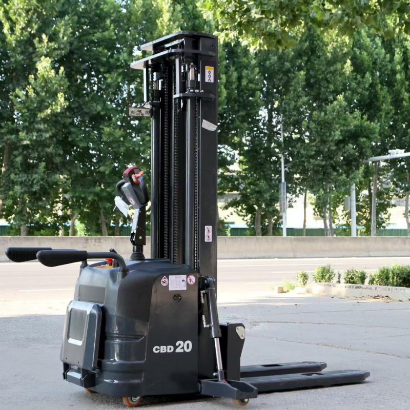 Warehouse/Construction Electric Cavalier Pallet Handcart - Cement Hauling Trolley with Dustbin Attachment