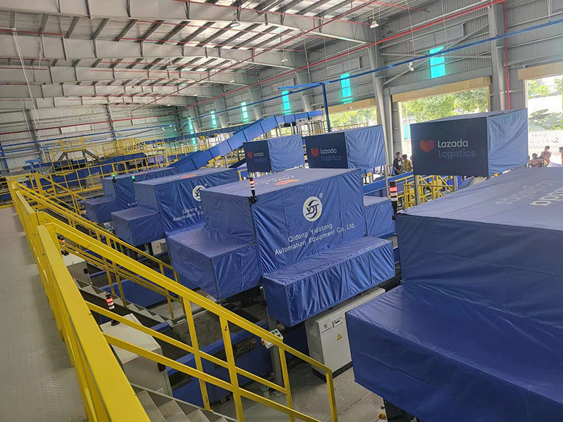 Fast Scanning and Dimensioning Weighing Sorting Machine New Condition Stainless Steel Belt Parcel Sorting System