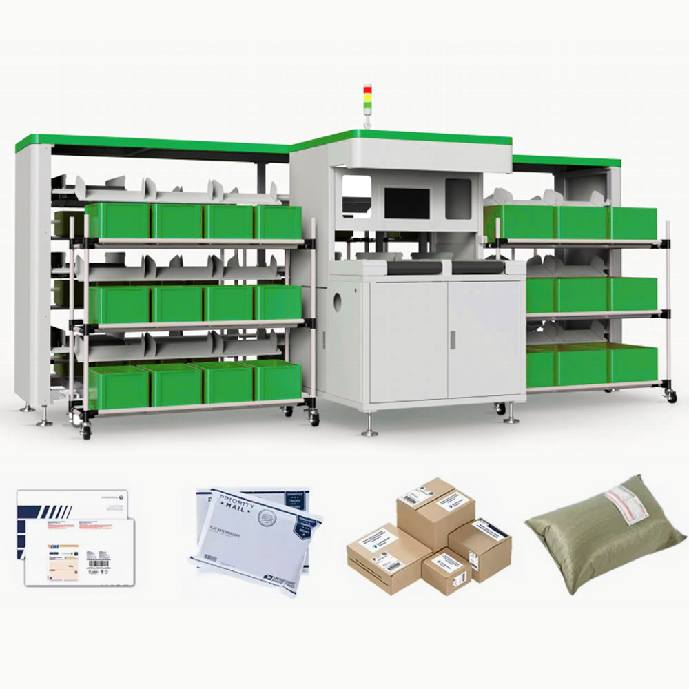 Automatic Parcel Sorter E-Commerce AGV Robot 3D Put Wall Sorting Machine With 2 Conveyor Belt for Logistic Order Fulfillment