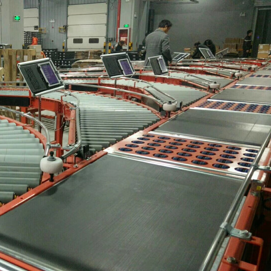 Rubber Belt Material Parcel Wheel Sorter Roller Sorting Conveyor System for Manufacturing Plant