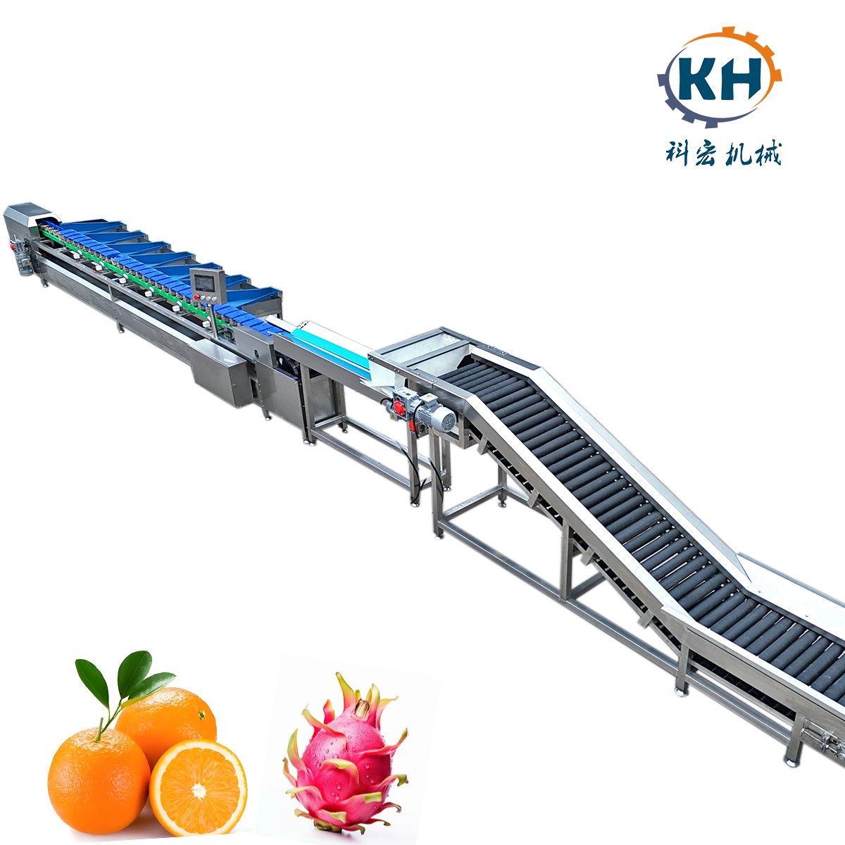 Kehong KHLH-6J Intelligent Fruit Vegetable Grading Sorting Machine Sensor PLC Core Components Customized 3-18 Grades High