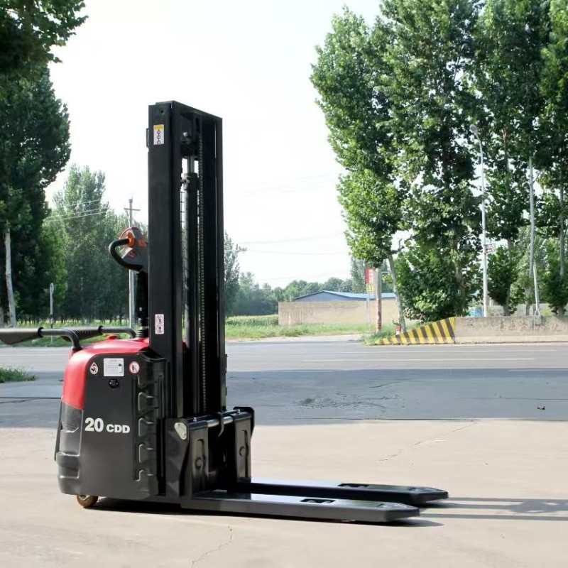 Warehouse/Construction Electric Cavalier Pallet Handcart - Cement Hauling Trolley with Dustbin Attachment