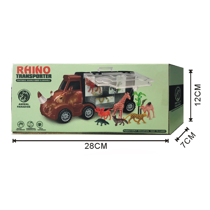 Wild Animal Dinosaurio Model Storage Transporter Triceratops Transport Car Carrier Truck Toys Dinosaur Truck for Kids Boys Girls