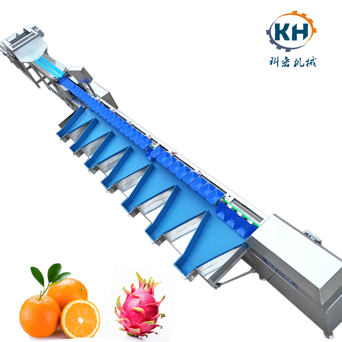 Kehong KHLH-6J Intelligent Fruit Vegetable Grading Sorting Machine Sensor PLC Core Components Customized 3-18 Grades High