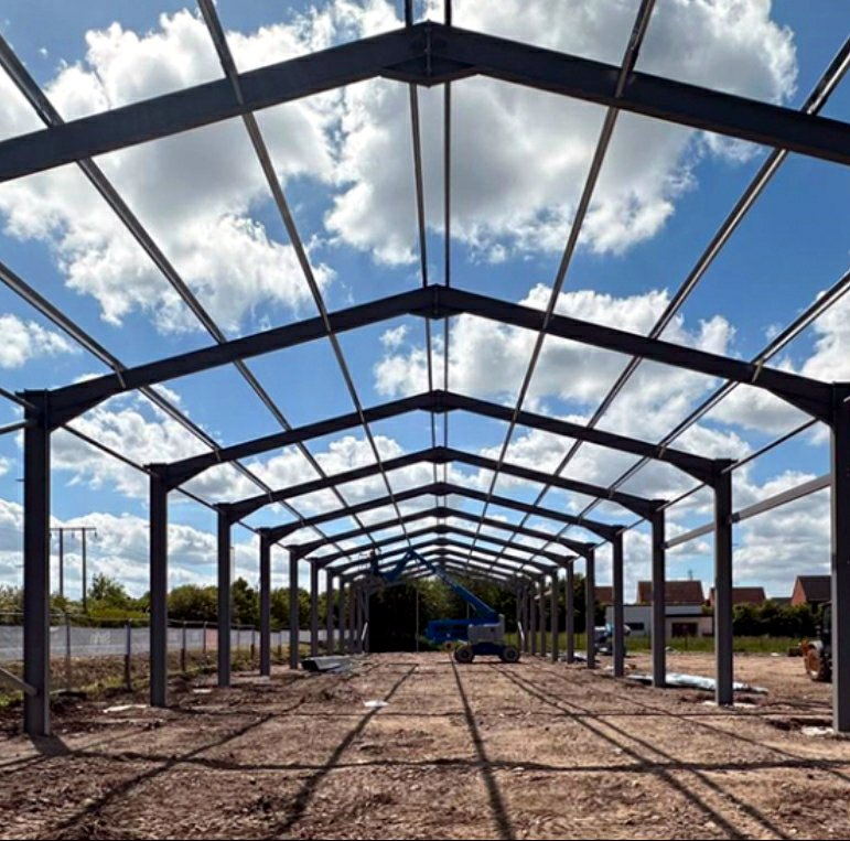 Automated Steel Structures Buildings Warehouse for Robotics Integration