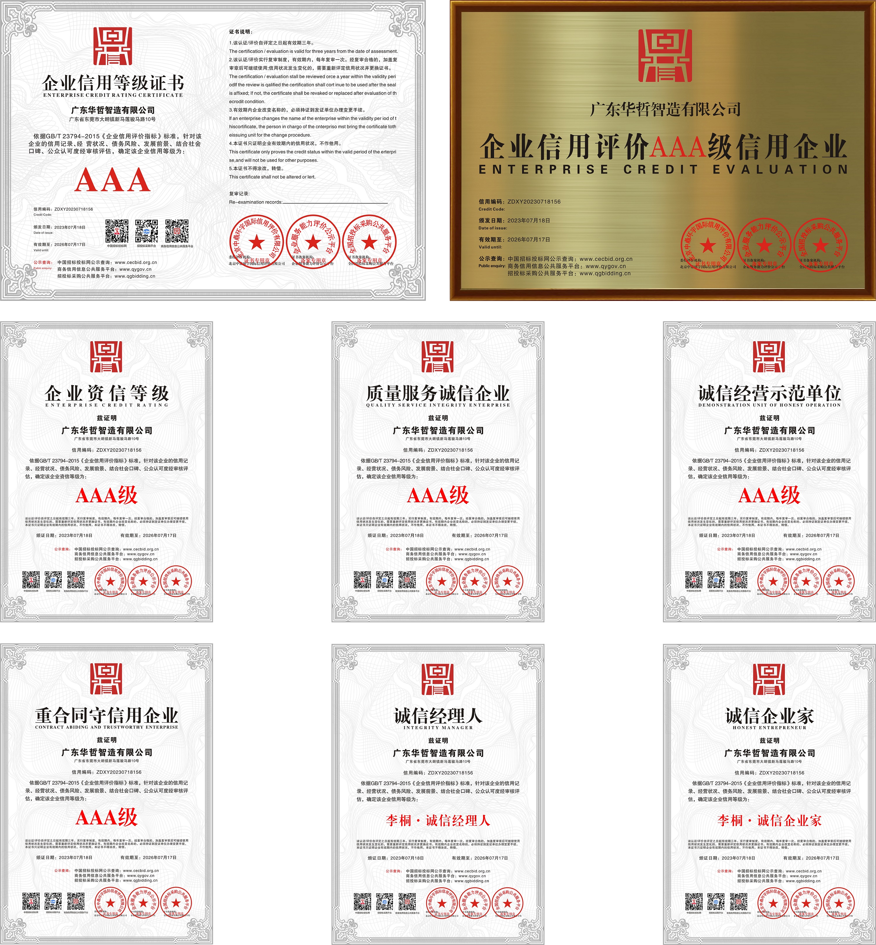 Certification document 1